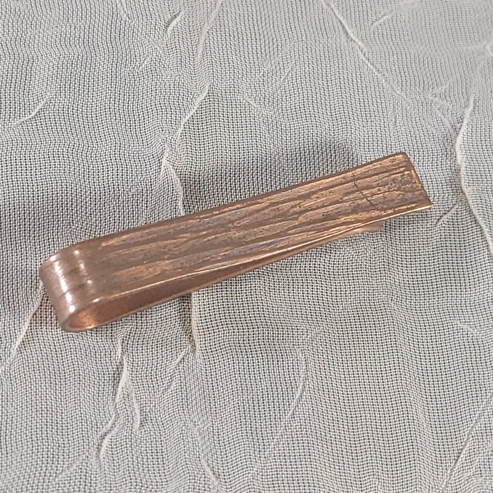Francisco Rebajes Copper Tie Clip Textured Mid Century Modern MCM Mens Jewelry